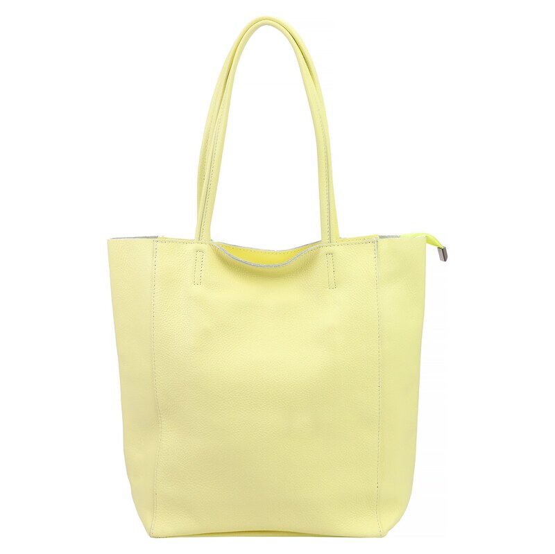 Kožená shopper bag kabelka Luka 26-084 žlutá