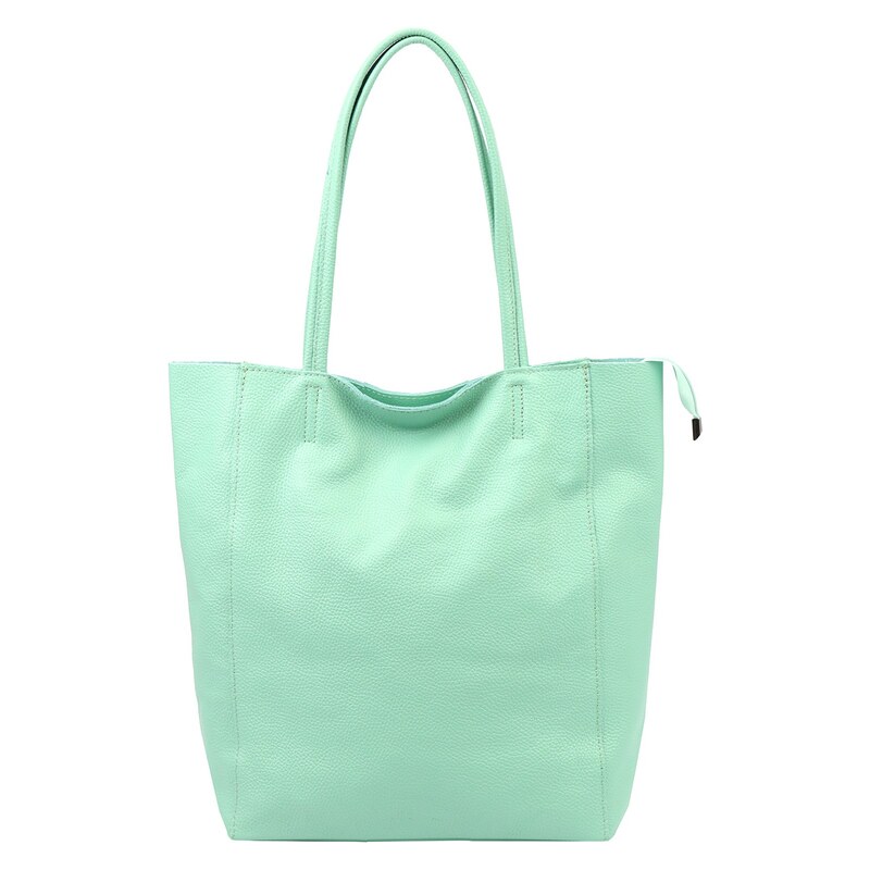 Kožená shopper bag kabelka Luka 26-084 mátová