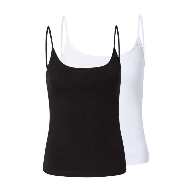 WEEKDAY Top Ivy černá / bílá