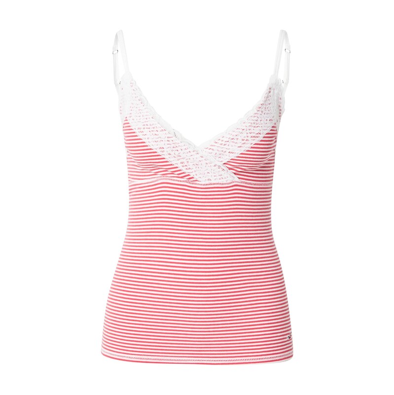 HOLLISTER Top červená / barva bílé vlny