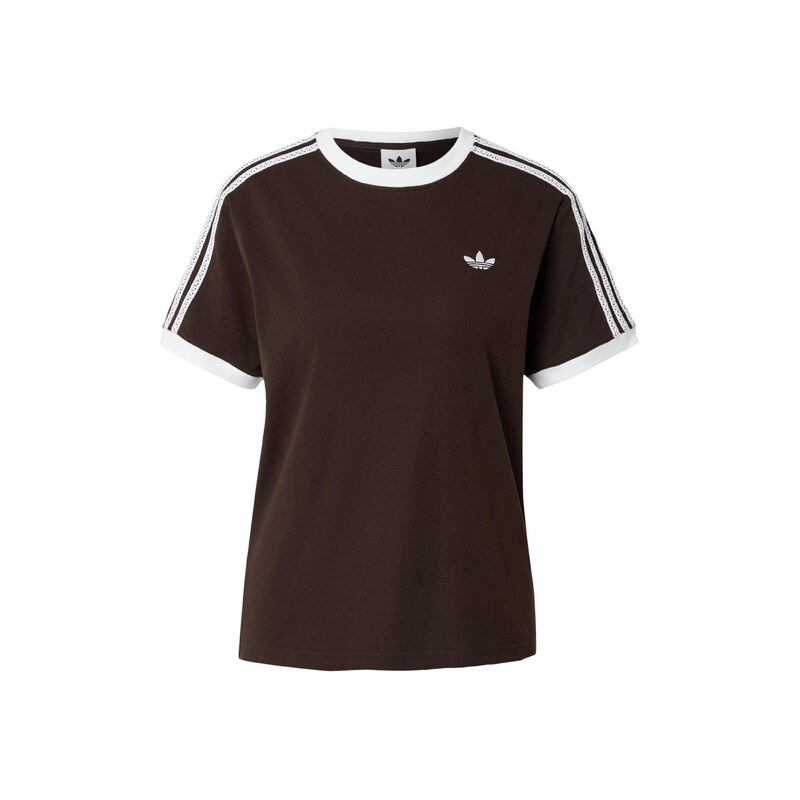 ADIDAS ORIGINALS Tričko tmavě hnědá / bílá