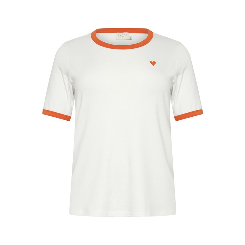 KAFFE CURVE Tričko humrová / offwhite