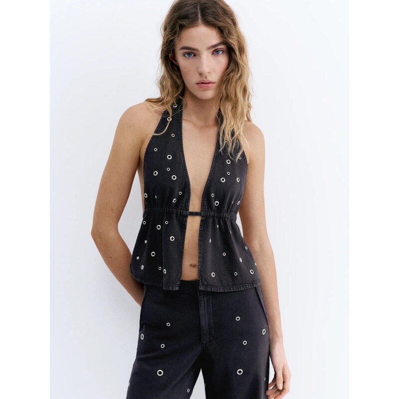 Pull&Bear Tričko CAMISETA PACIFIC černá