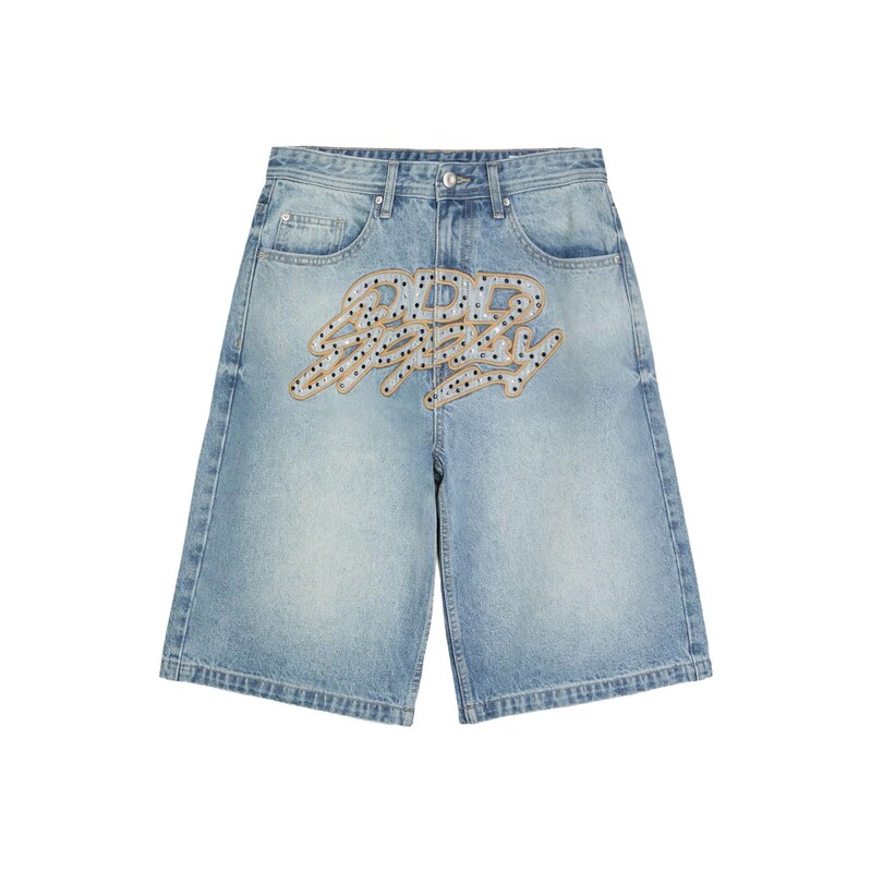 Bershka Džíny modrá džínovina / umbra / stříbrná