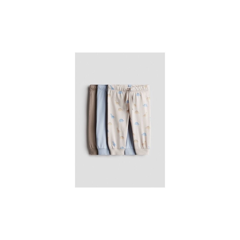 H&M - Kalhoty jogger z bavlněného žerzeje 3 kusy - Béžová