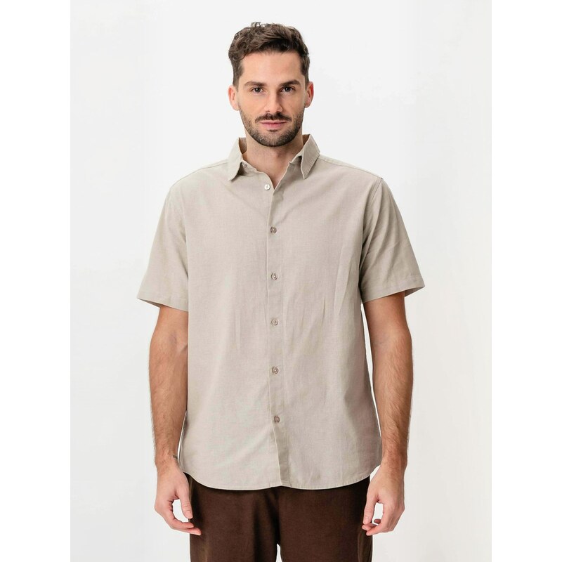 TEESHOPPEN Košile  Linen Blend  písková