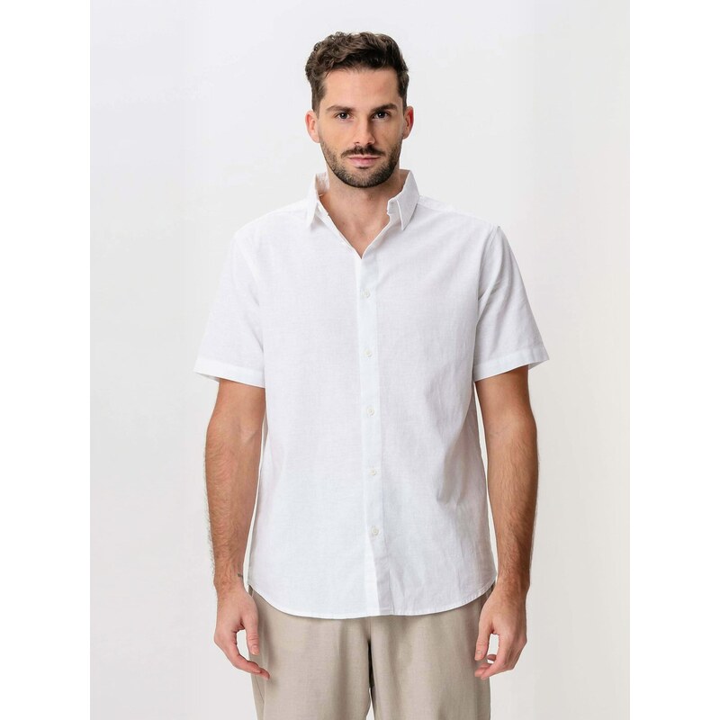 TEESHOPPEN Košile  Linen Blend  bílá