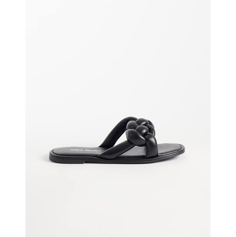 Public Desire Evelyn flat sandals in black