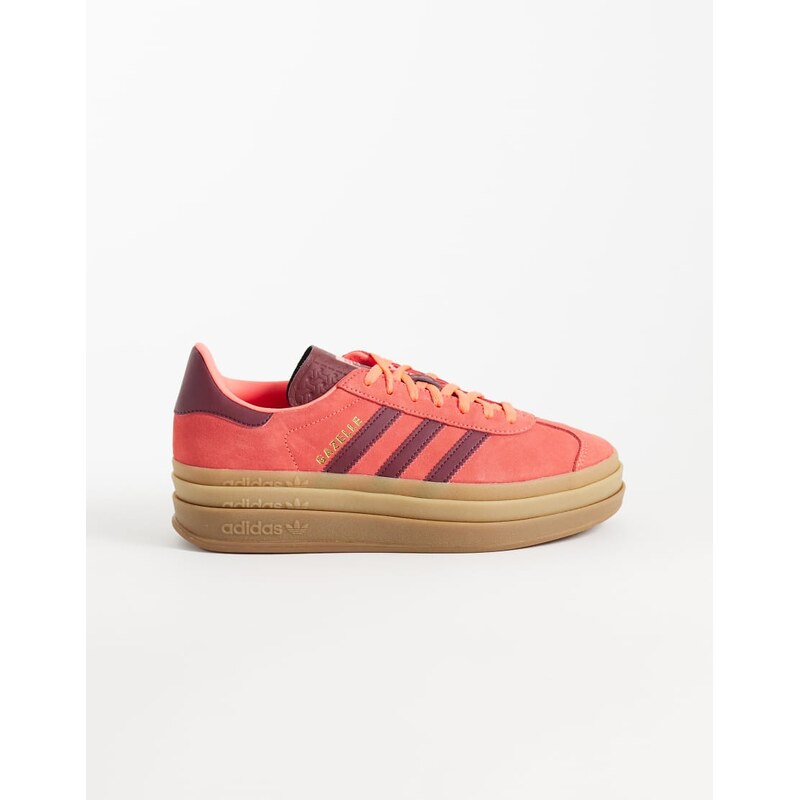 adidas Originals Gazelle Bold trainers in pink and burgundy-Red