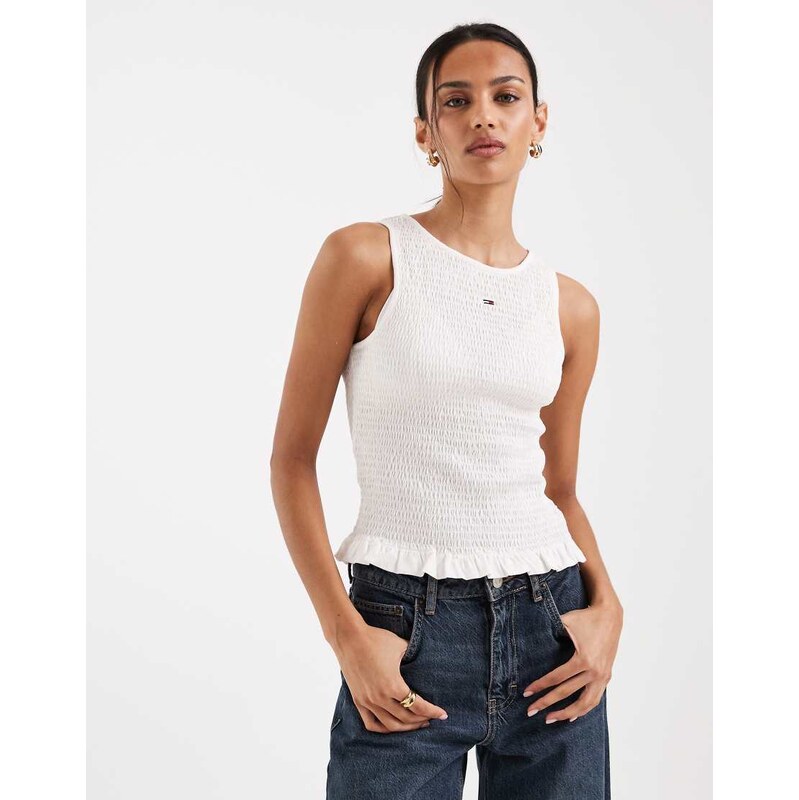 Tommy Jeans slim fit vest in white