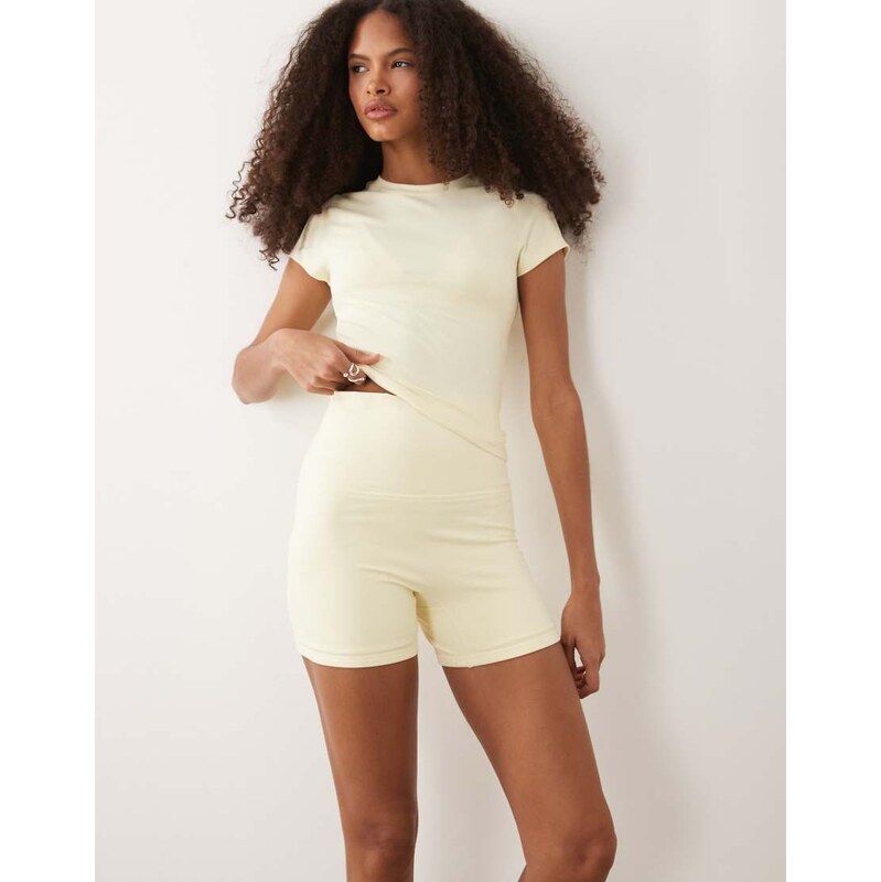 Cotton On Active ultra soft roll over short in lemon sorbet co