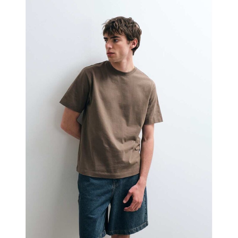 ASOS COLLECTIVE heavyweight t-shirt in brown