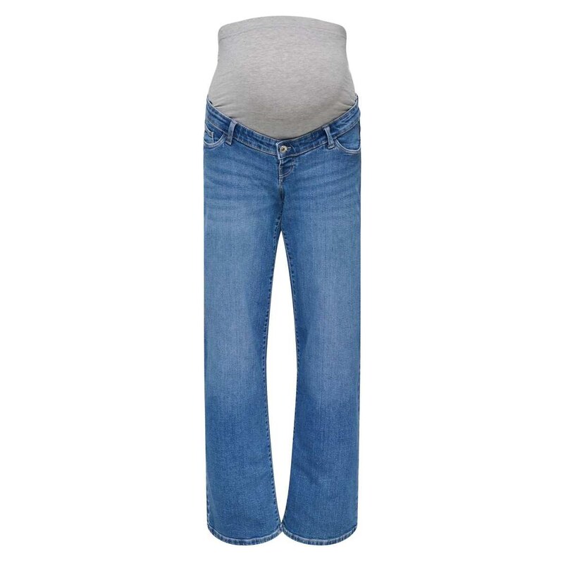 Only Maternity Wide-fit jeans in medium blue denim
