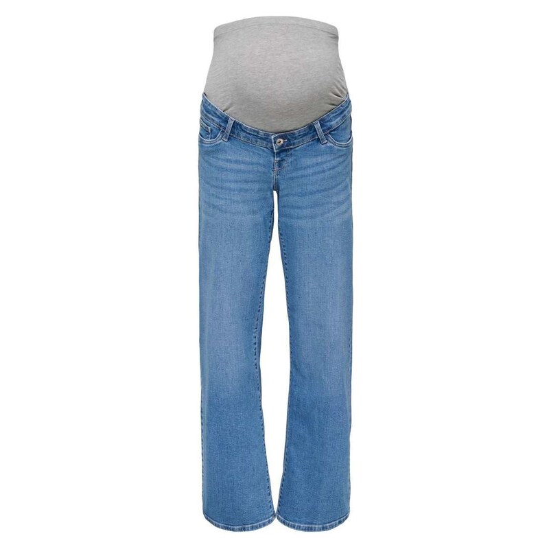 Only Maternity Wide-fit jeans in light blue denim