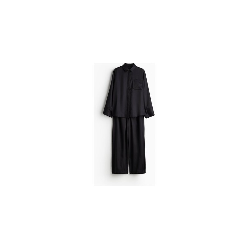H&M - Saténové pyžamo - Černá