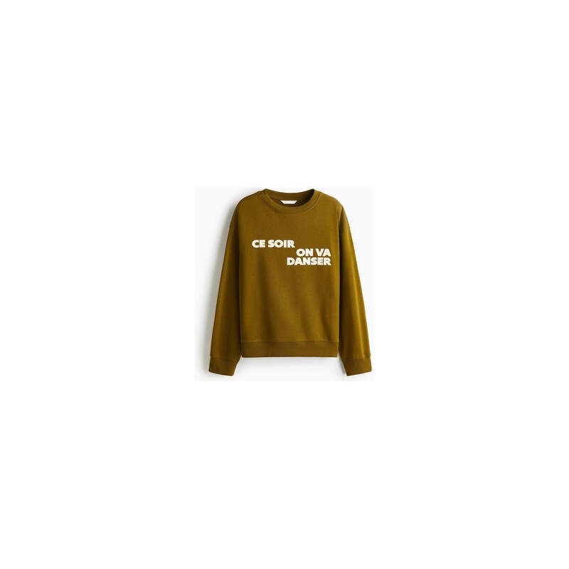 H&M - Mikinas textovým motivem - Olivově Zelená/Ce Soir