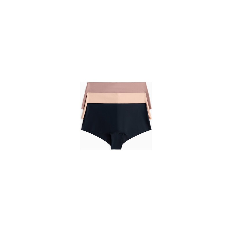 H&M - Neviditelné kalhotky shortie 3 kusy - Námořnická Modř