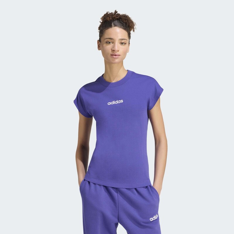 adidas Performance adidas W LIN SJ TEE PURPUR/WHITE