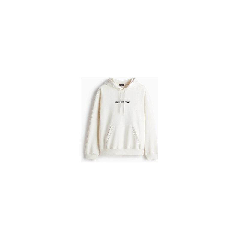 H&M - Mikina Loose Fits kapucí a potiskem - Bílá/Ford