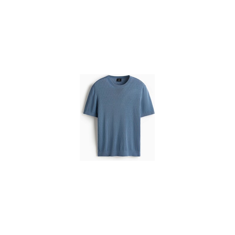 H&M - Pletené tričko Slim Fit - Modrá