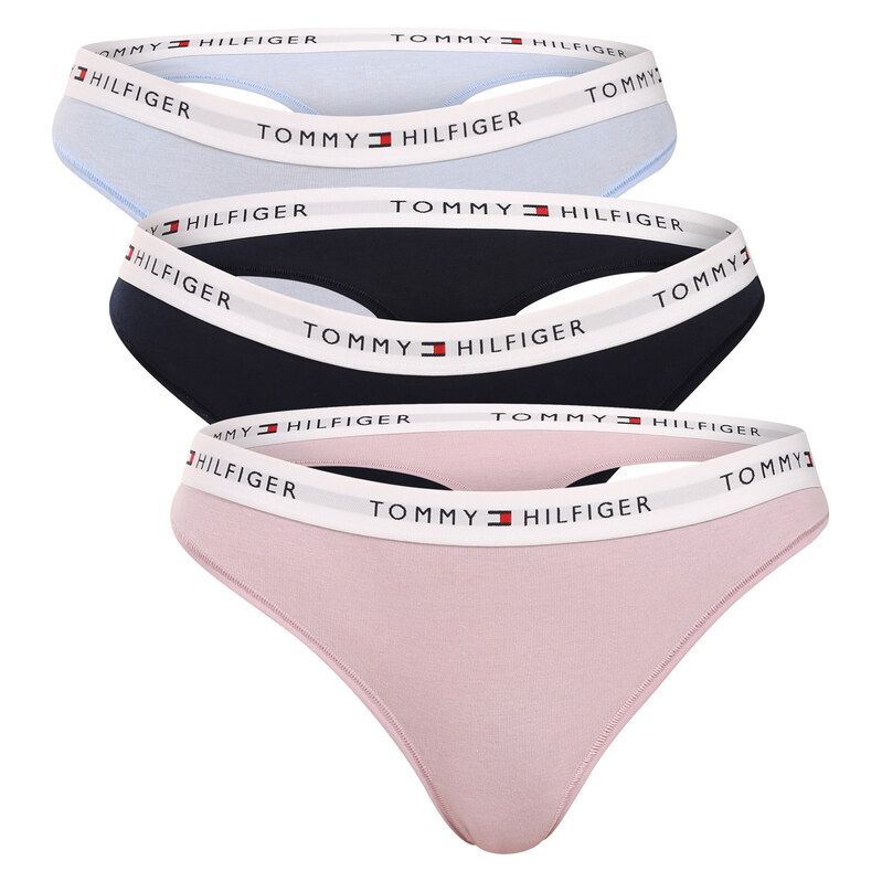3PACK dámská tanga Tommy Hilfiger vícebarevná (UW0UW05530 0U4)