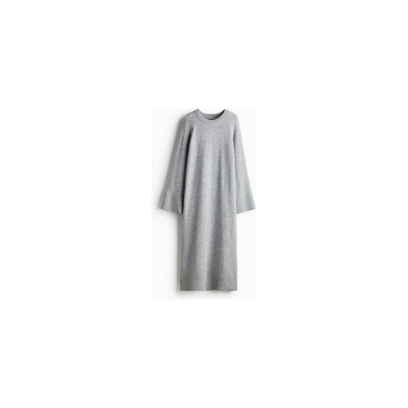 H&M - Pletené maxišaty - Šedý Melír