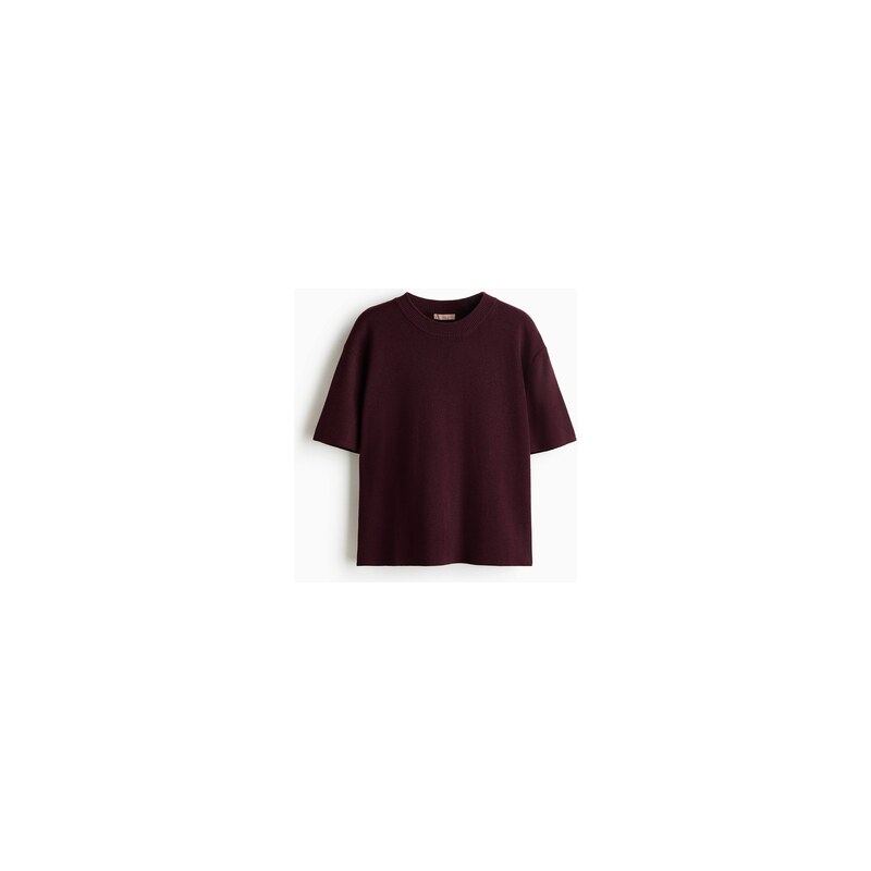 H&M - Top z jemného úpletu - Vínová