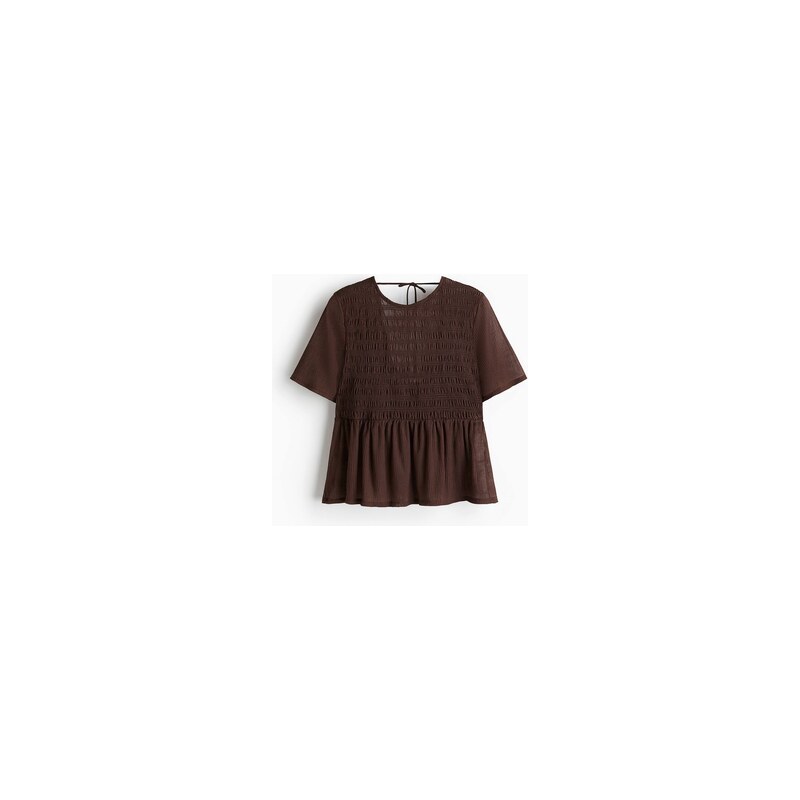 H&M - Top peplums žabkováním - Tmavě Hnědá
