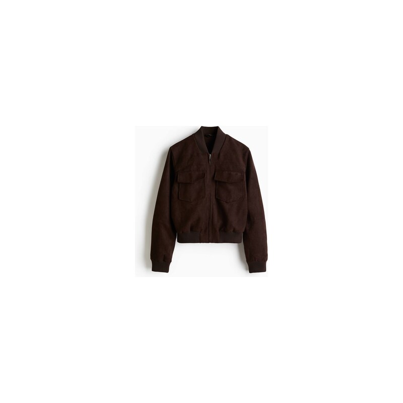 H&M - Bunda bomber - Tmavě Hnědá
