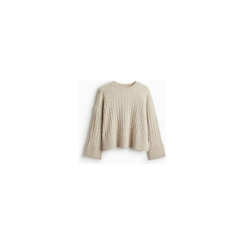 H&M - Svetrs copánkovým vzorem - Béžová