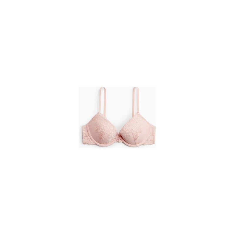 H&M - Krajková podprsenka push-up - Světle Růžová