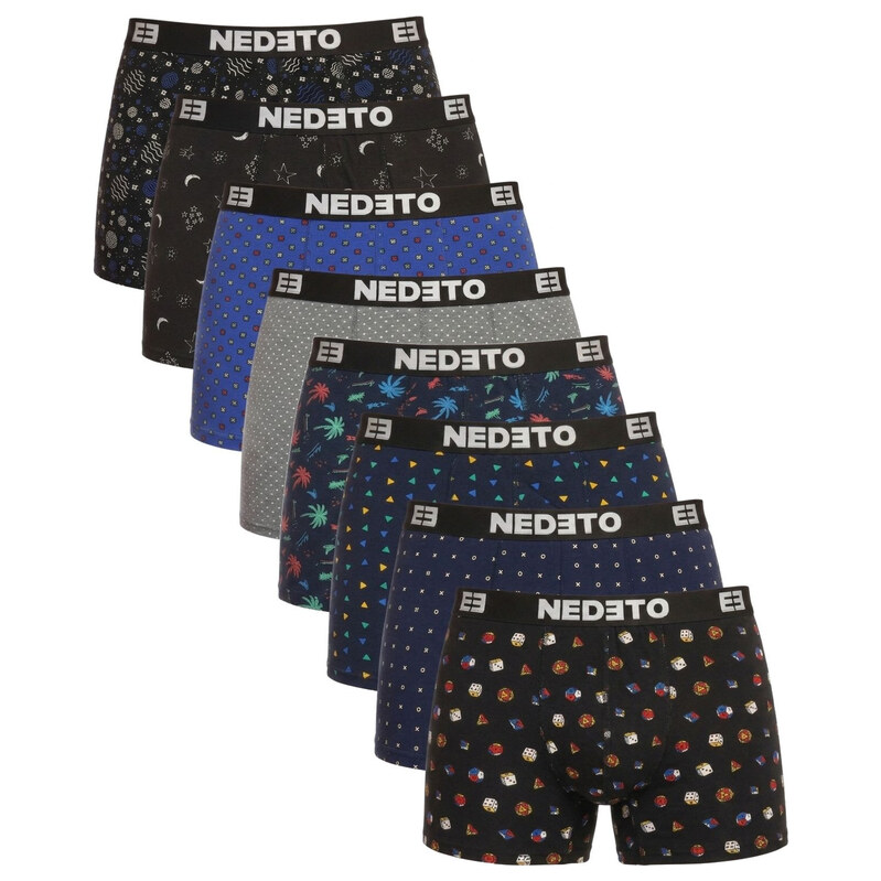 8PACK pánské boxerky Nedeto vícebarevné (8NBV5)