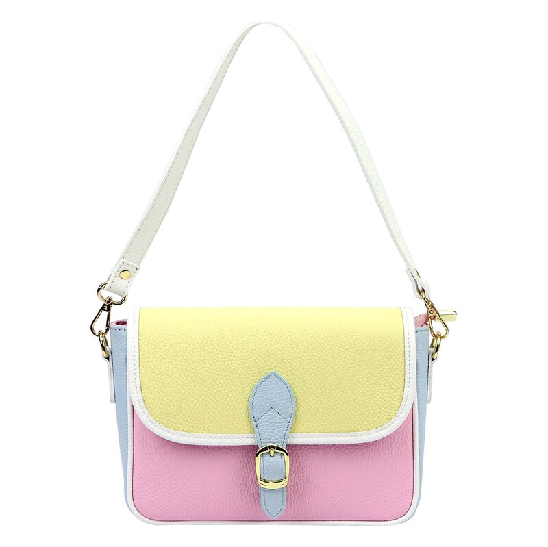 Kožená crossbody kabelka Luka 25-036 MULTI růžová