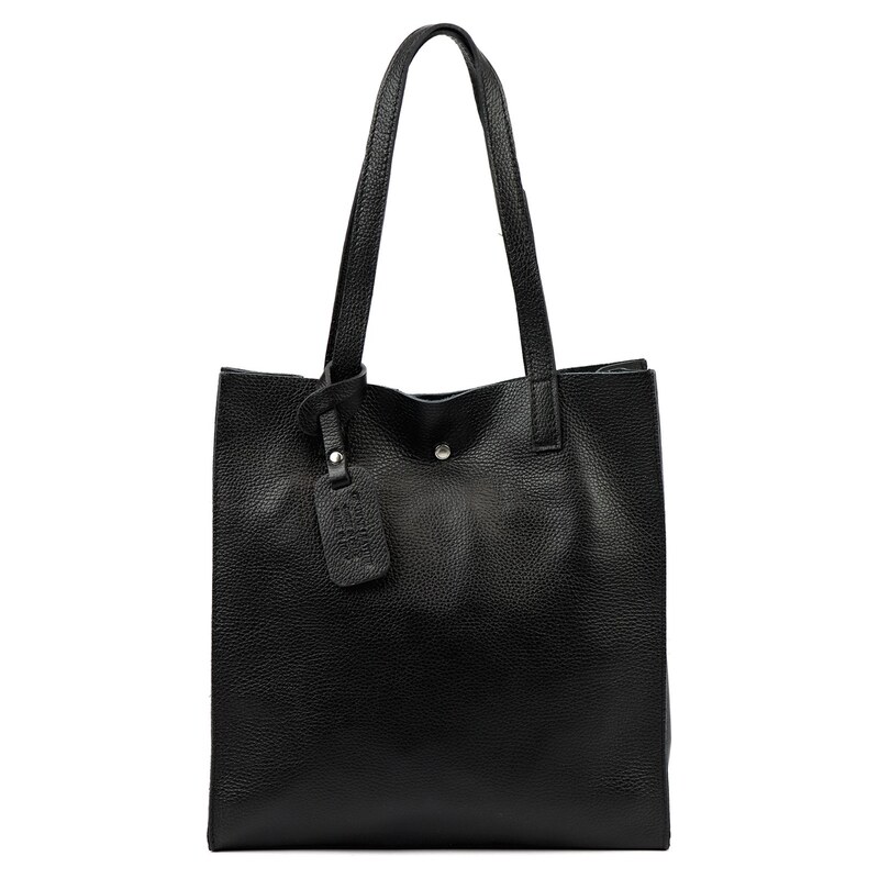 Kožená shopper bag kabelka Luka 25-041 DL černá