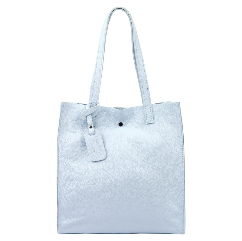 Kožená shopper bag kabelka Luka 25-041 DL světle modrá