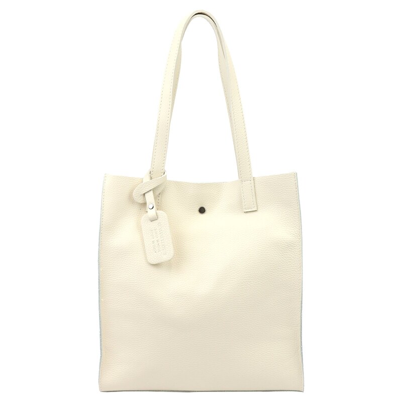Kožená shopper bag kabelka Luka 25-041 DL krémová
