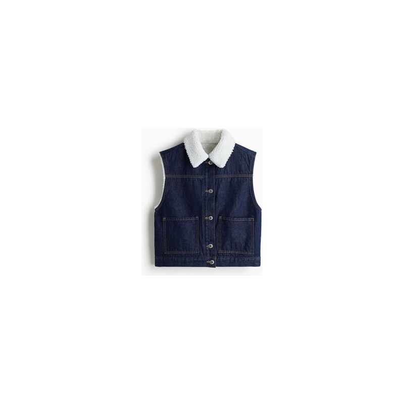 H&M - Vesta z oboustranného denimu - Tmavý Denim Blue