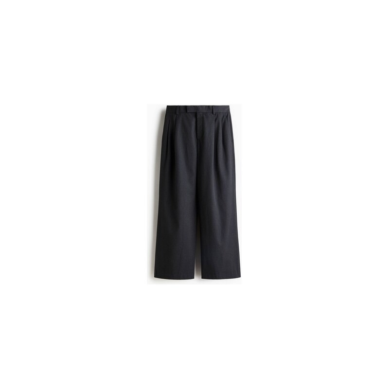 H&M - Kalhoty Loose Fit - Tmavě Šedá