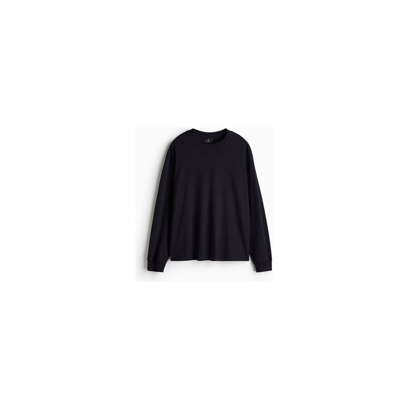H&M - Žerzejové trikos dlouhým rukávem Loose Fit - Námořnická