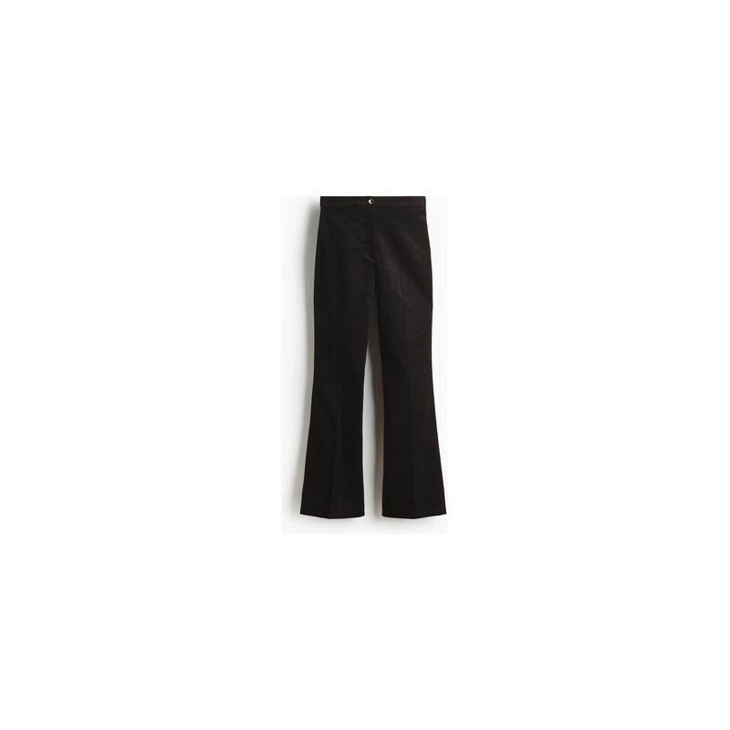 H&M - Sametové kalhoty Flared - Černá