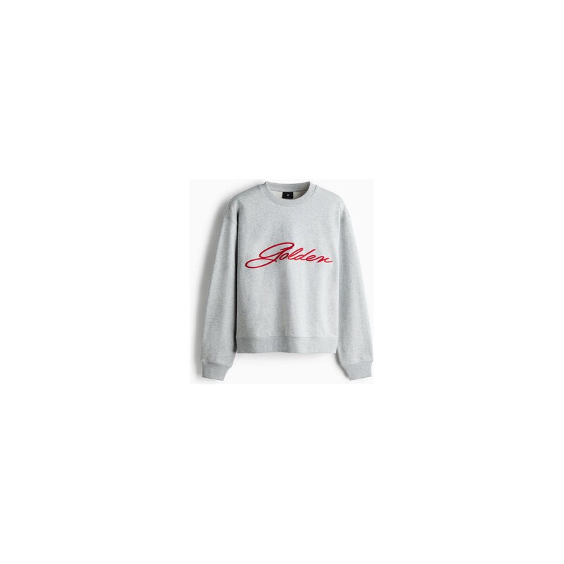 H&M - Mikina Loose Fit - Light Grey Marl/Golden