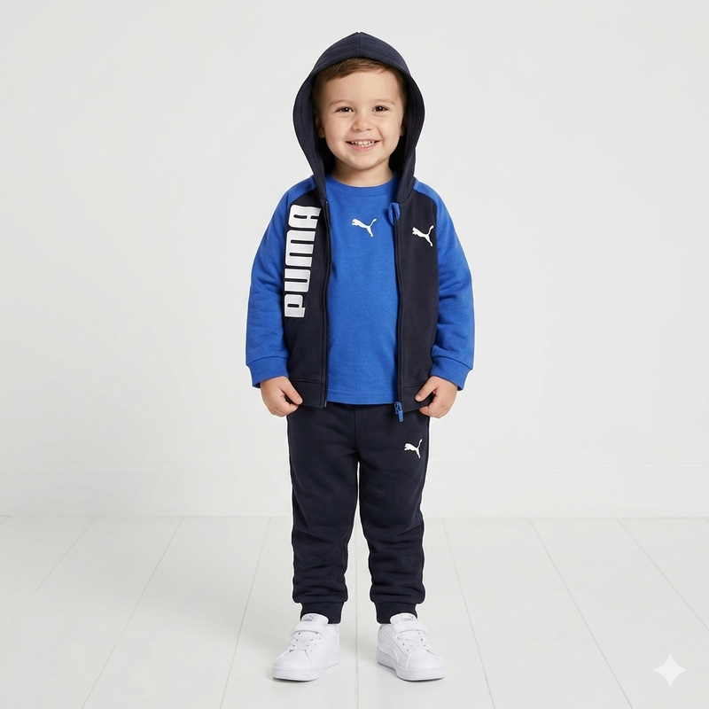 Puma MINICATS SET-3 Tee, Hooded, Pantst INF BLUE