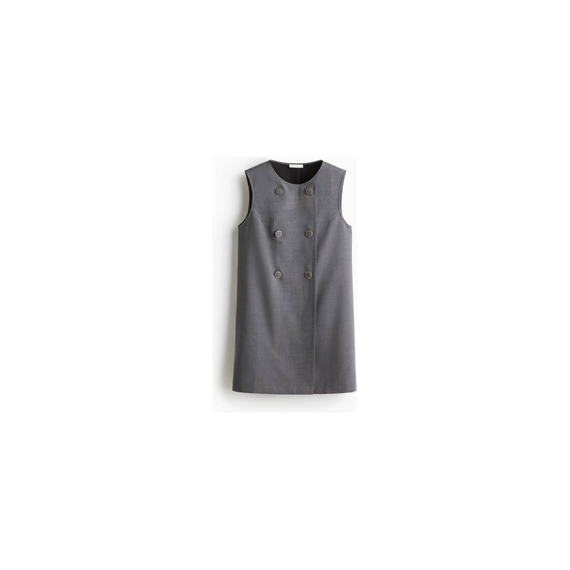 H&M - Dvouřadové rovné šaty - Šedá
