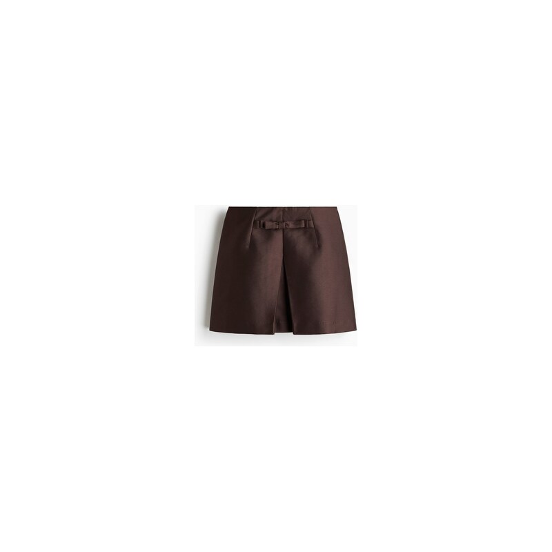 H&M - Minisukně s přední mašlí - Tmavě Hnědá