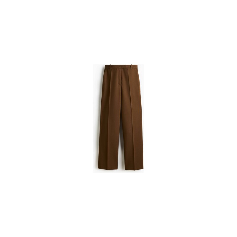 H&M - Elegantní kalhotys vysokým pasem - Hnědá
