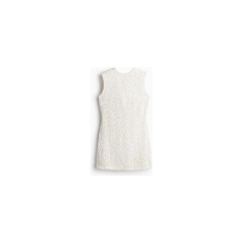 H&M - Flitrové šatys mašlí - Bílá