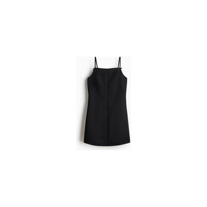 H&M - Saténové šaty na ramínka - Černá