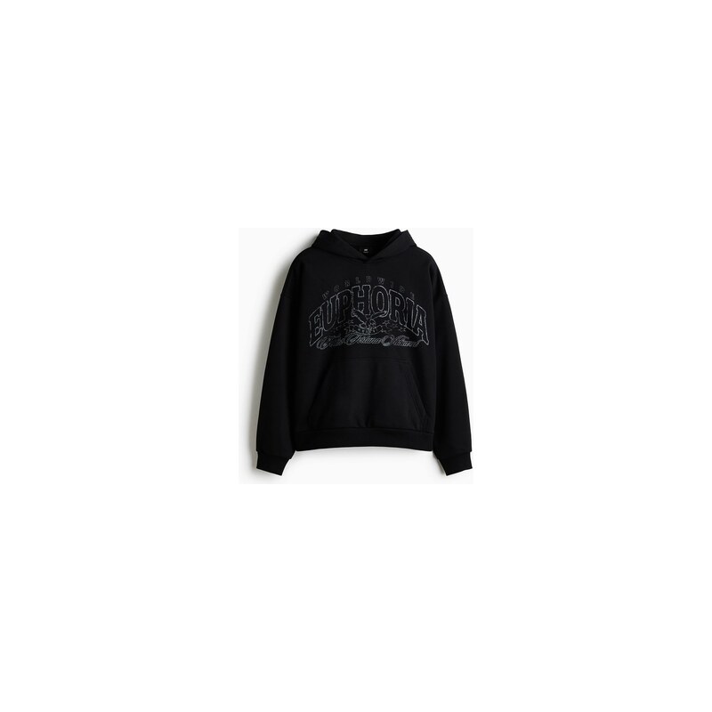 H&M - Mikinas kapucí Loose Fit - Černá/Euphoria