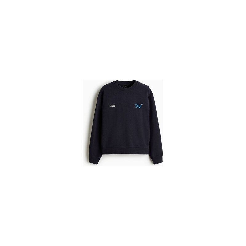 H&M - Mikinas potiskem Loose Fit - Tmavomodrá/Intl. 94