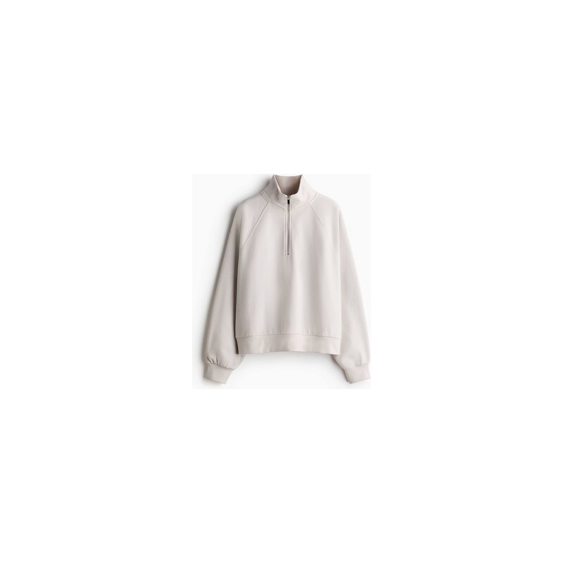 H&M - Mikinas horním zipem - Světlá Šedobéžová